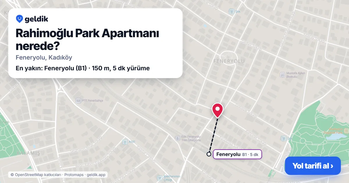 Where is Rahimoğlu Park Apartmanı: map with its location and the nearest stops, with walking times