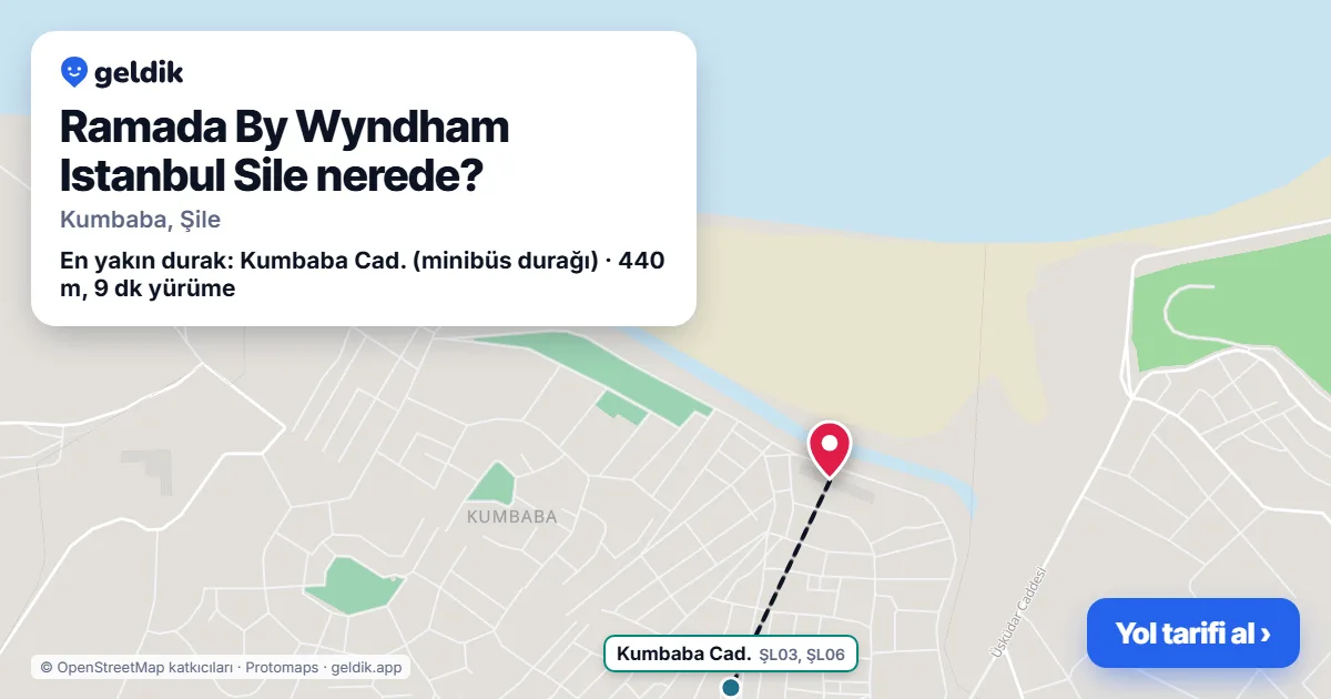 Ramada By Wyndham Istanbul Sile nerede: haritada konumu ve en yakın duraklar, yürüme süreleriyle