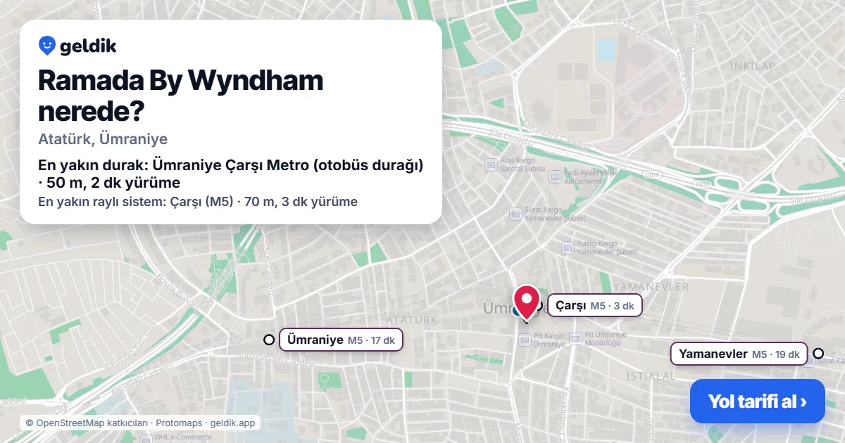 Where is Ramada By Wyndham: map with its location and the nearest stops, with walking times