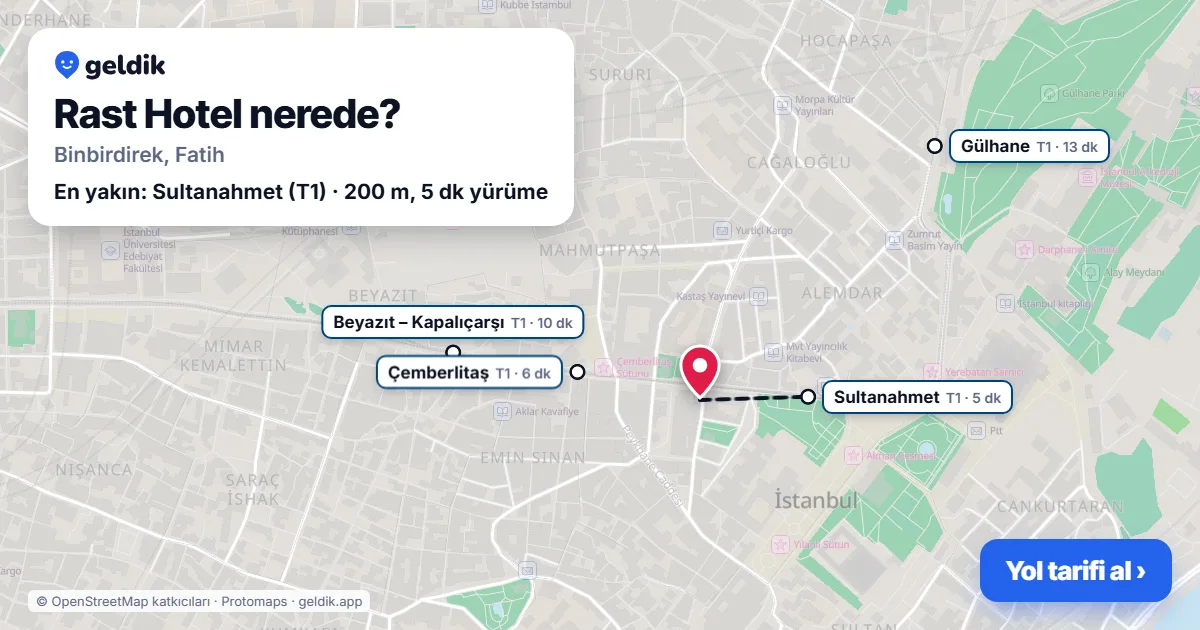 Where is Rast Hotel: map with its location and the nearest stops, with walking times