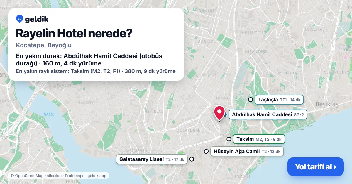 Where is Rayelin Hotel: map with its location and the nearest stops, with walking times