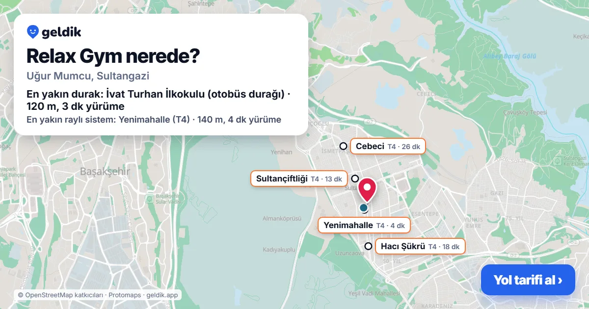 Where is Relax Gym: map with its location and the nearest stops, with walking times