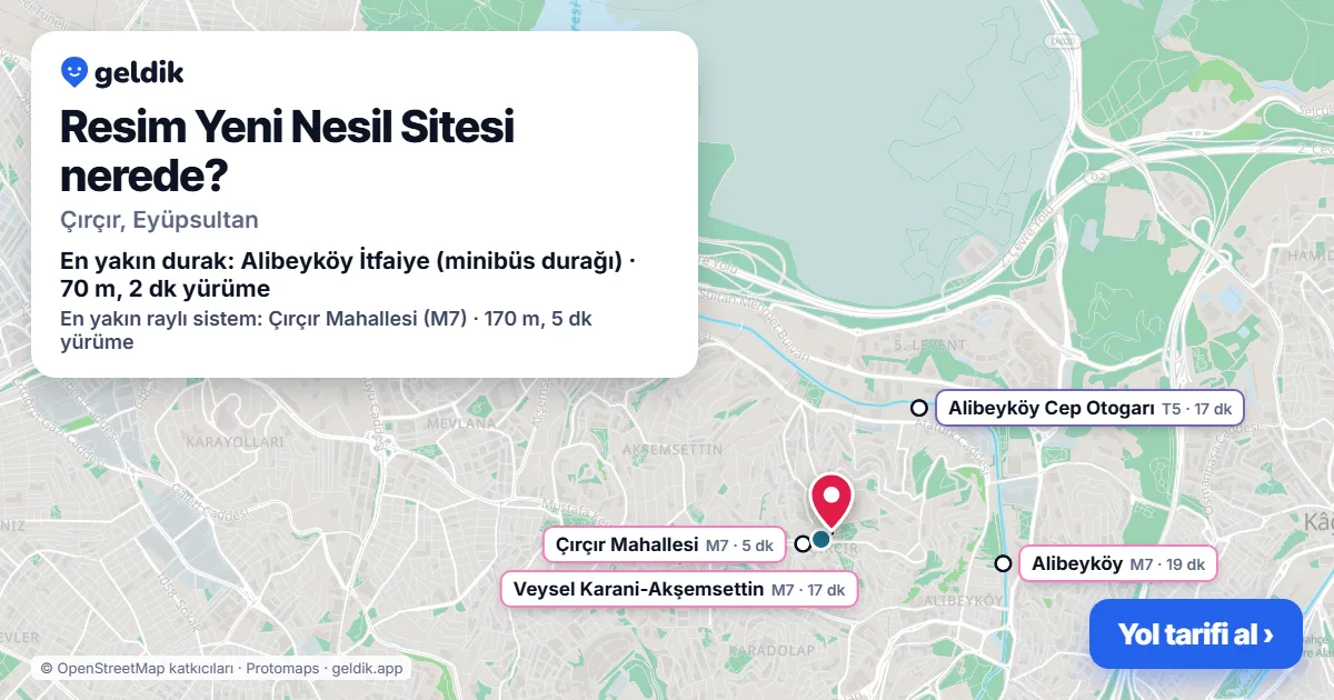 Resim Yeni Nesil Sitesi nerede: haritada konumu ve en yakın duraklar, yürüme süreleriyle