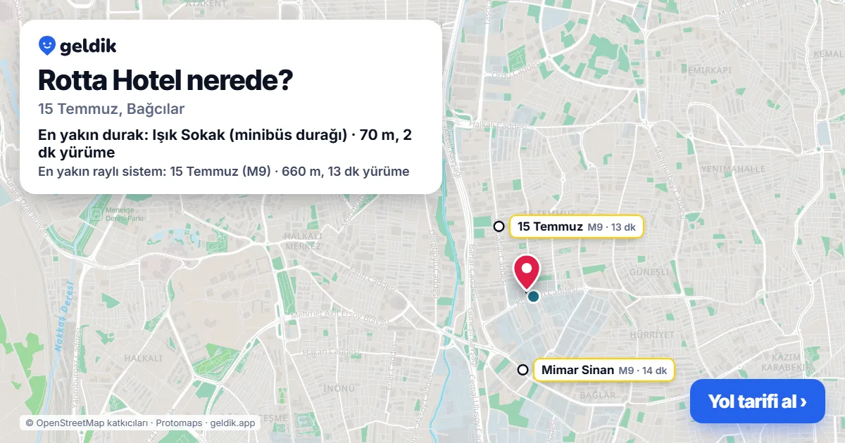 Where is Rotta Hotel: map with its location and the nearest stops, with walking times