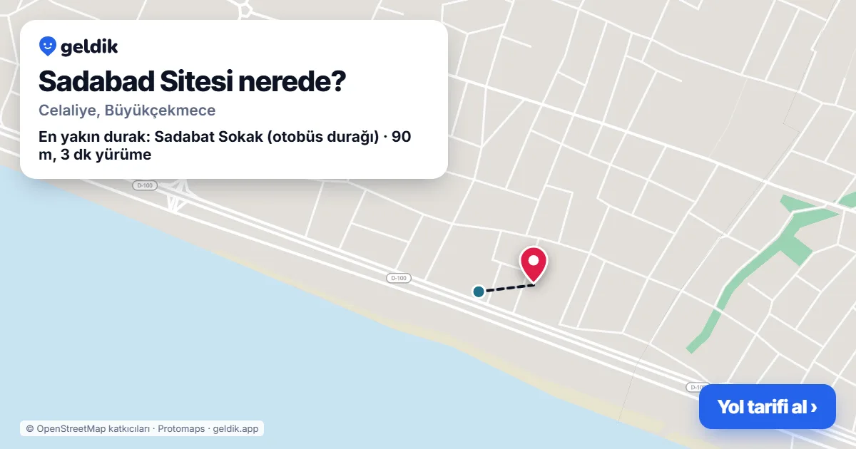 Sadabad Sitesi nerede: haritada konumu ve en yakın duraklar, yürüme süreleriyle