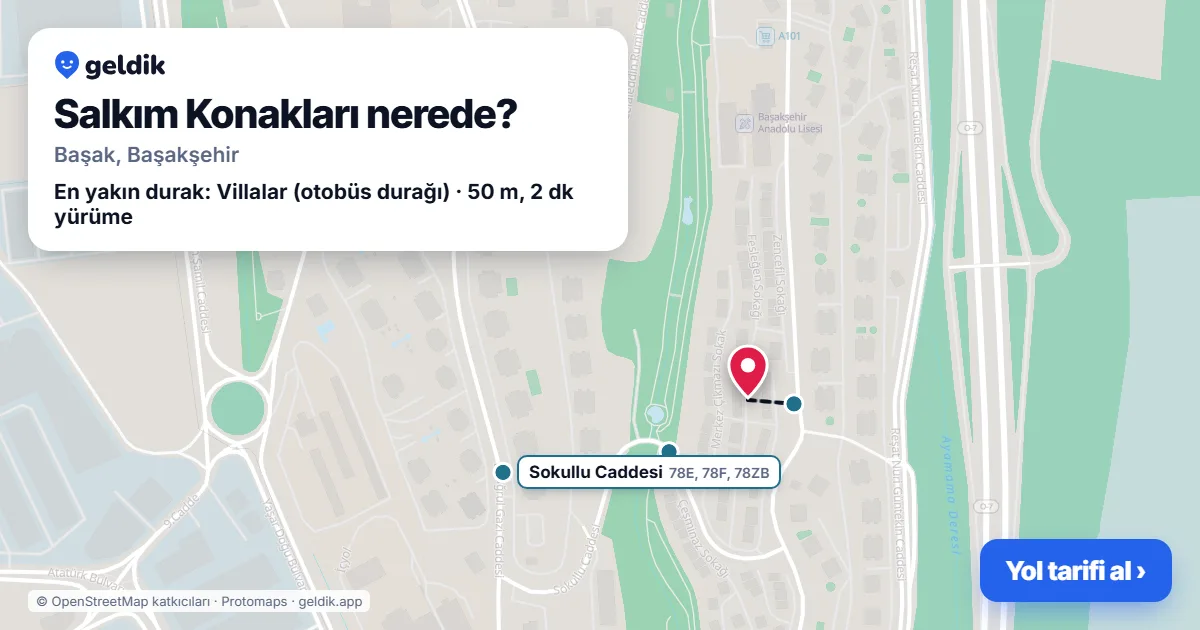Salkım Konakları nerede: haritada konumu ve en yakın duraklar, yürüme süreleriyle