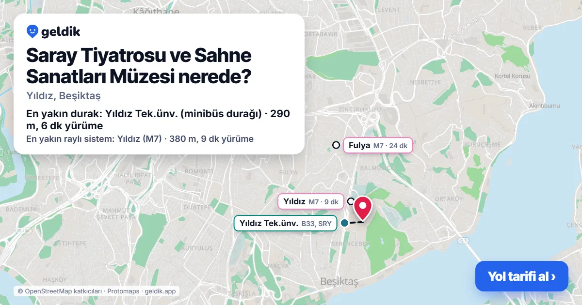 Saray Tiyatrosu ve Sahne Sanatları Müzesi nerede: haritada konumu ve en yakın duraklar, yürüme süreleriyle