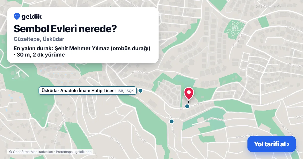 Sembol Evleri nerede: haritada konumu ve en yakın duraklar, yürüme süreleriyle