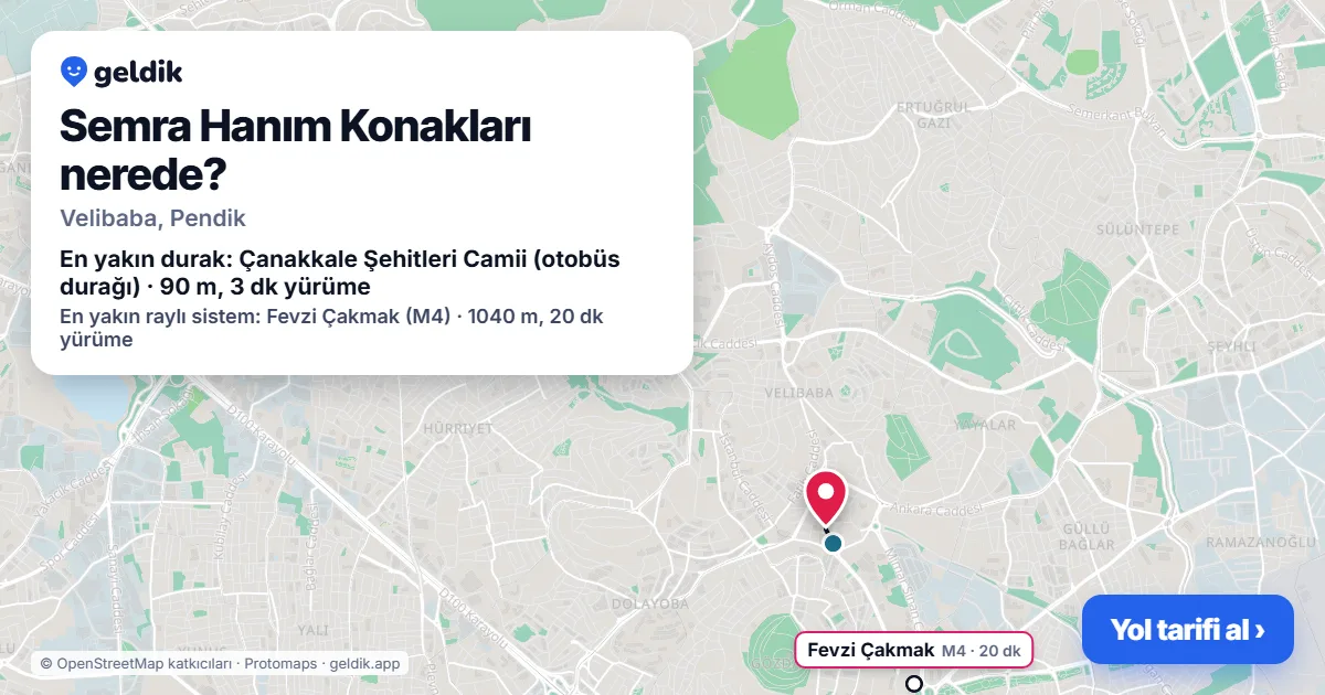 Semra Hanım Konakları nerede: haritada konumu ve en yakın duraklar, yürüme süreleriyle
