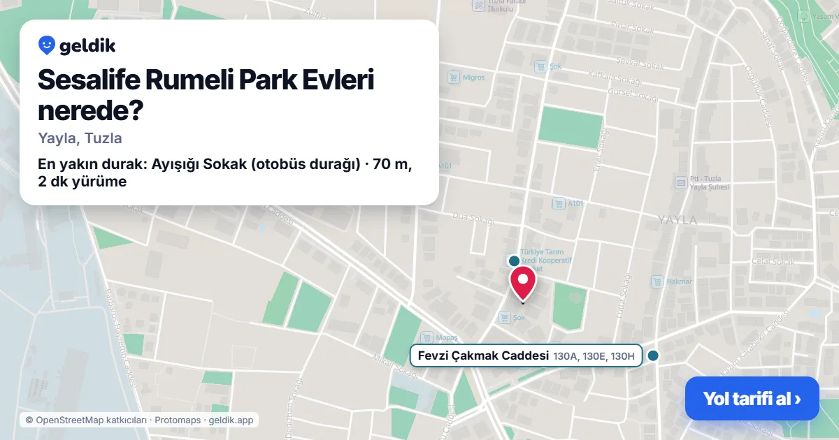 Sesalife Rumeli Park Evleri nerede: haritada konumu ve en yakın duraklar, yürüme süreleriyle