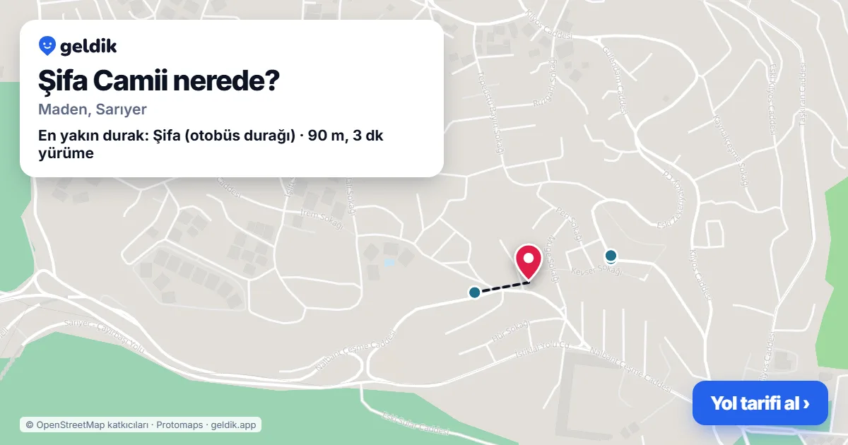 Şifa Camii nerede: haritada konumu ve en yakın duraklar, yürüme süreleriyle