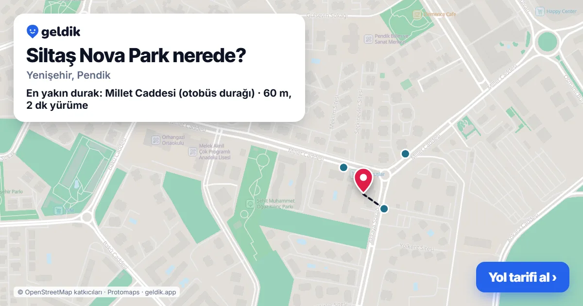 Where is Siltaş Nova Park: map with its location and the nearest stops, with walking times