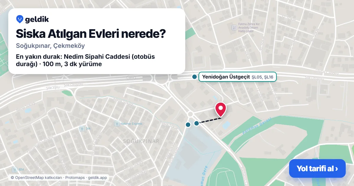Where is Siska Atılgan Evleri: map with its location and the nearest stops, with walking times