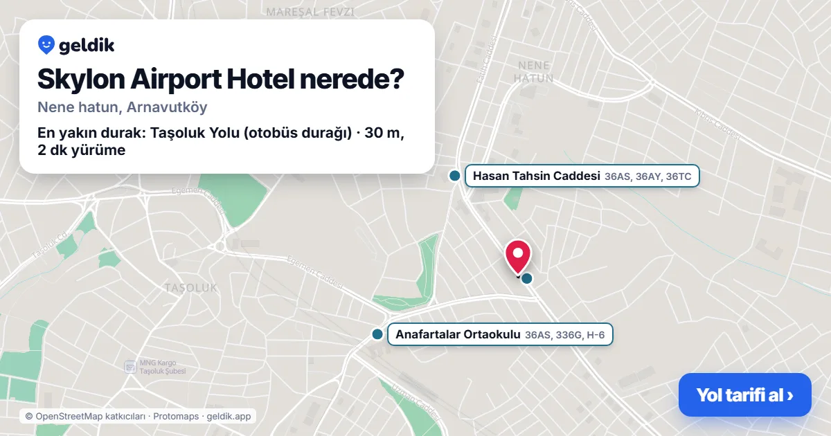 Skylon Airport Hotel nerede: haritada konumu ve en yakın duraklar, yürüme süreleriyle