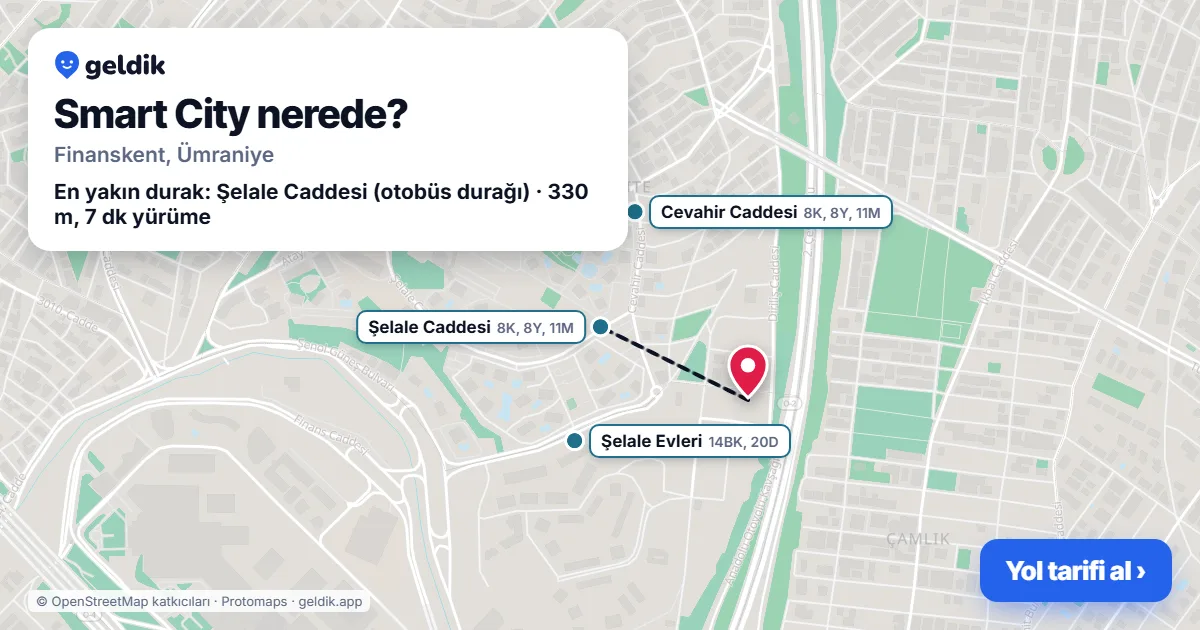 Smart City nerede: haritada konumu ve en yakın duraklar, yürüme süreleriyle