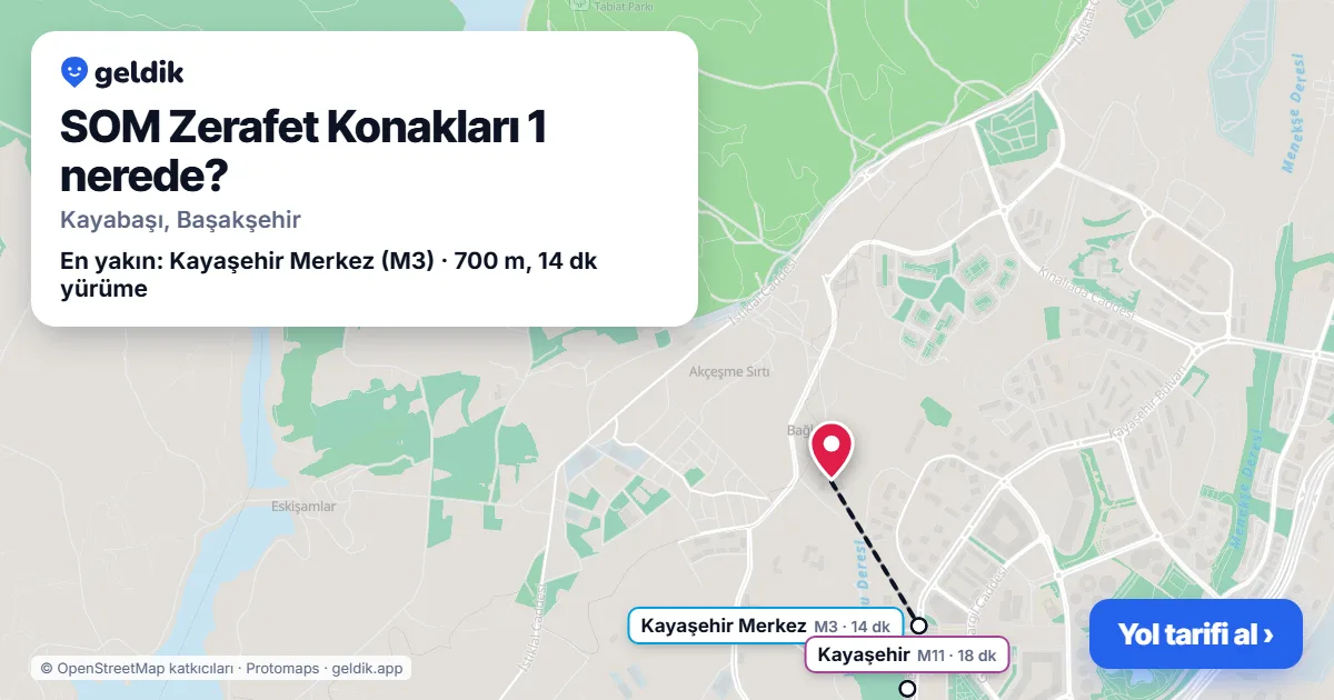 SOM Zerafet Konakları 1 nerede: haritada konumu ve en yakın duraklar, yürüme süreleriyle