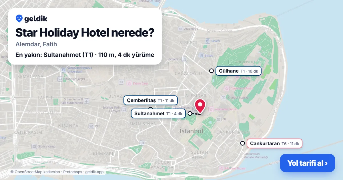 Star Holiday Hotel nerede: haritada konumu ve en yakın duraklar, yürüme süreleriyle