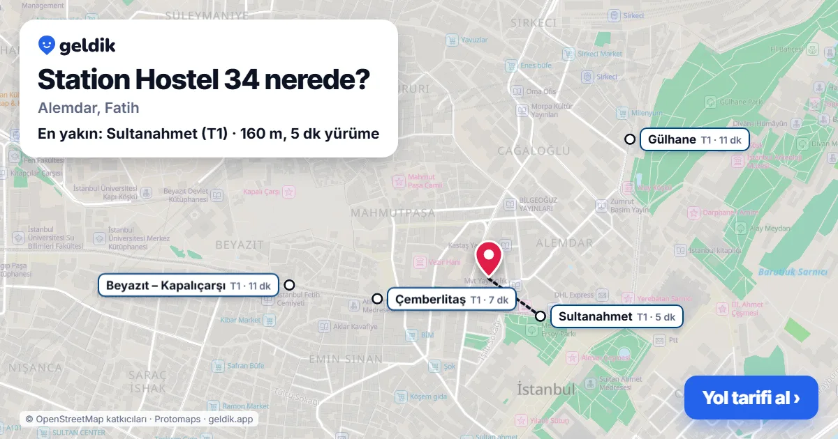 Station Hostel 34 nerede: haritada konumu ve en yakın duraklar, yürüme süreleriyle