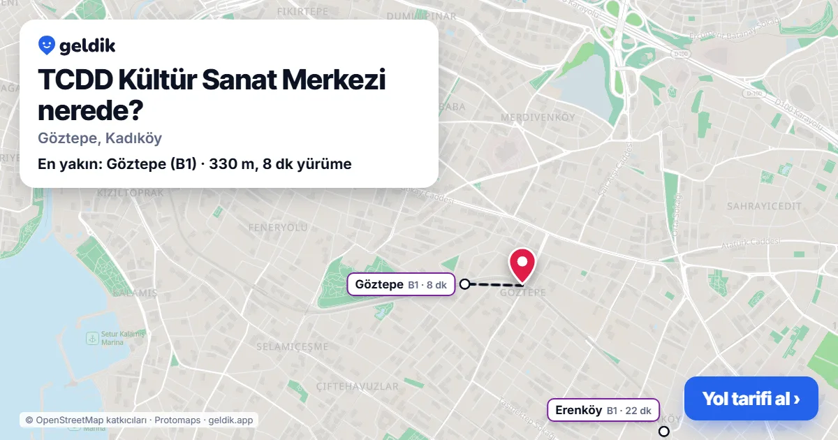 TCDD Kültür Sanat Merkezi nerede: haritada konumu ve en yakın duraklar, yürüme süreleriyle