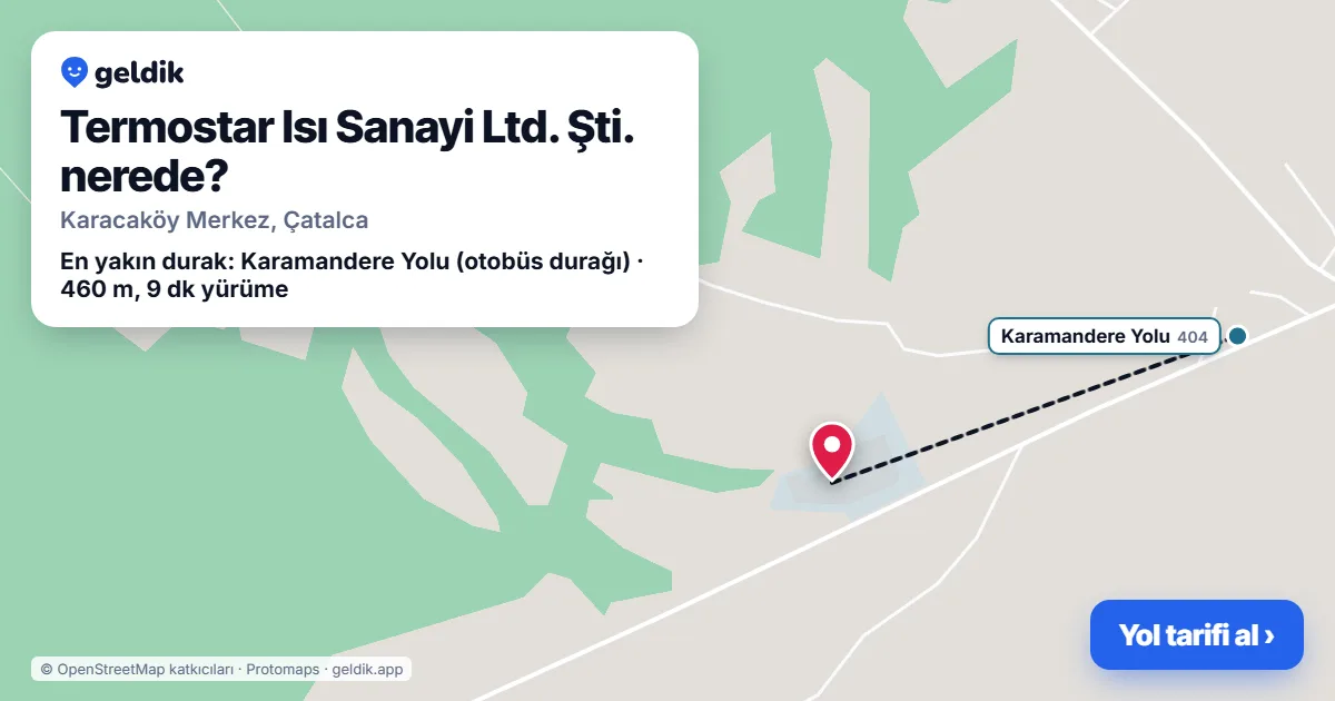 Termostar Isı Sanayi Ltd. Şti. nerede: haritada konumu ve en yakın duraklar, yürüme süreleriyle
