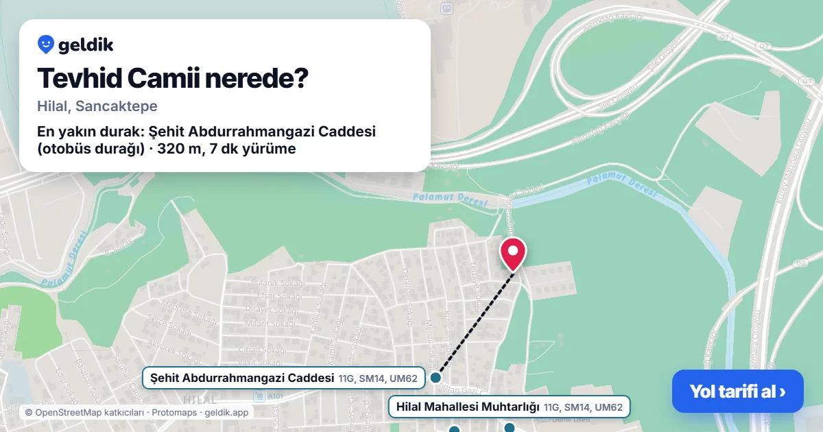 Tevhid Camii nerede: haritada konumu ve en yakın duraklar, yürüme süreleriyle