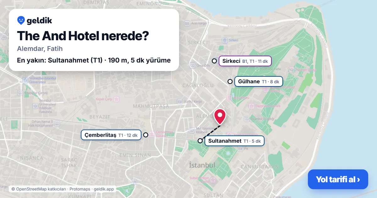The And Hotel nerede: haritada konumu ve en yakın duraklar, yürüme süreleriyle