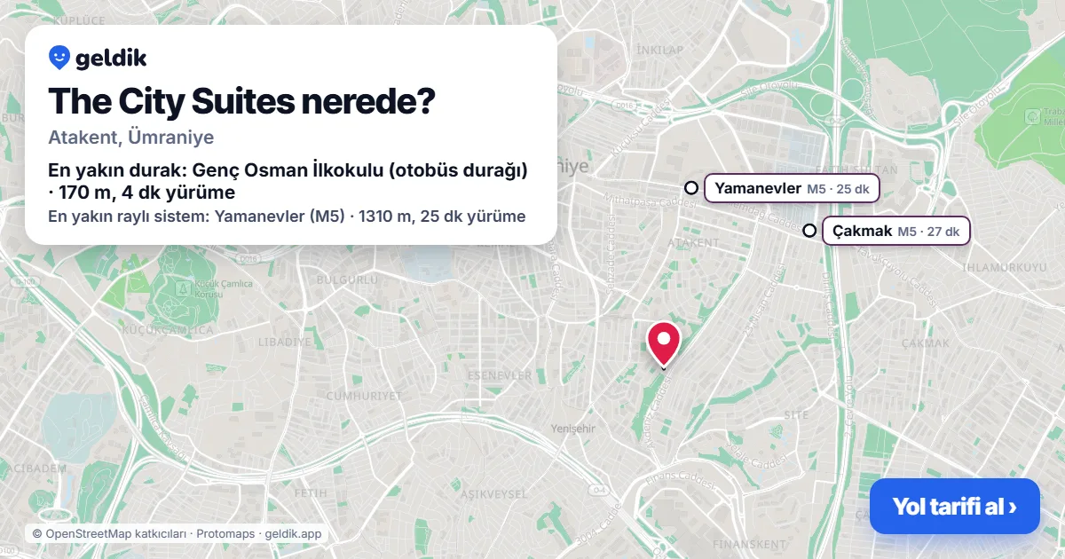 The City Suites nerede: haritada konumu ve en yakın duraklar, yürüme süreleriyle