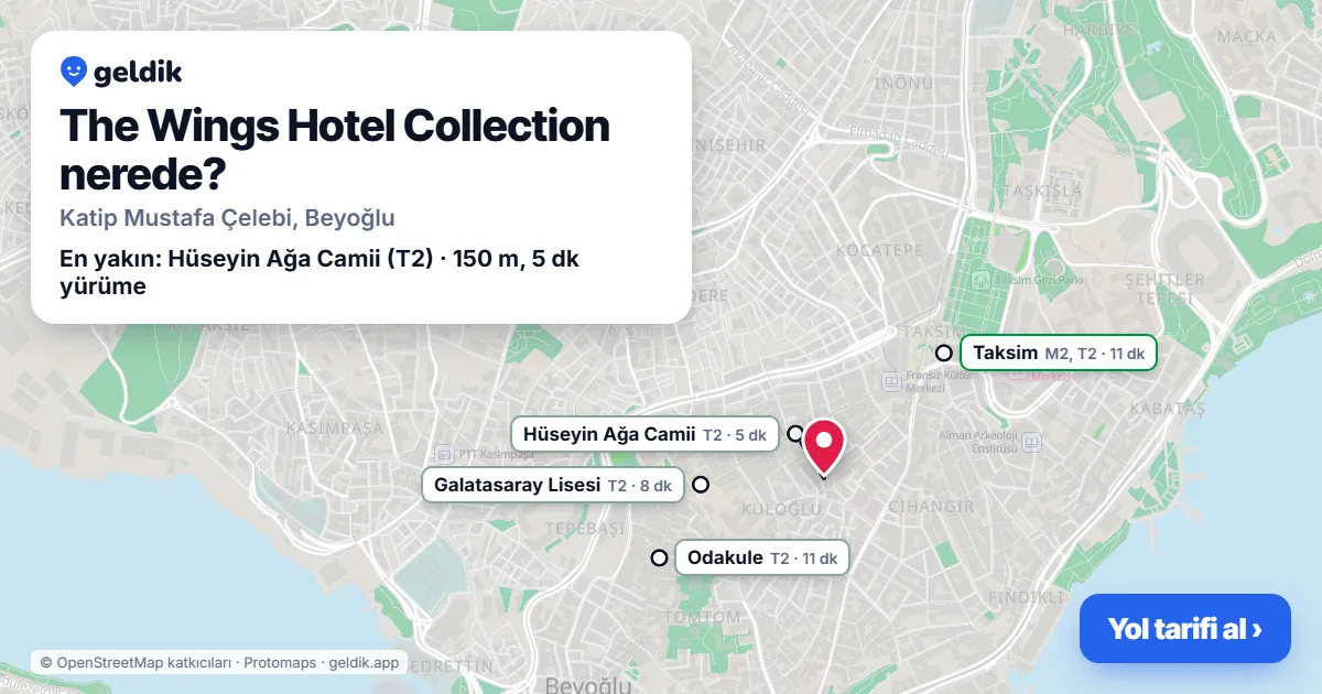 Where is The Wings Hotel Collection: map with its location and the nearest stops, with walking times