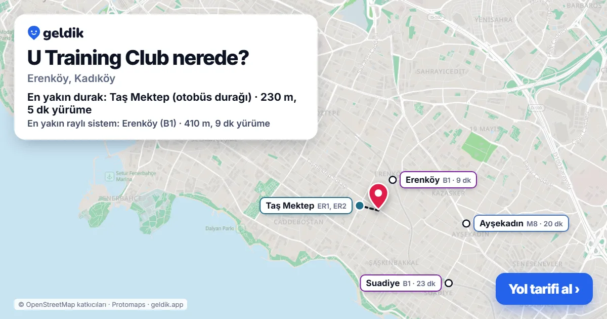 Where is U Training Club: map with its location and the nearest stops, with walking times