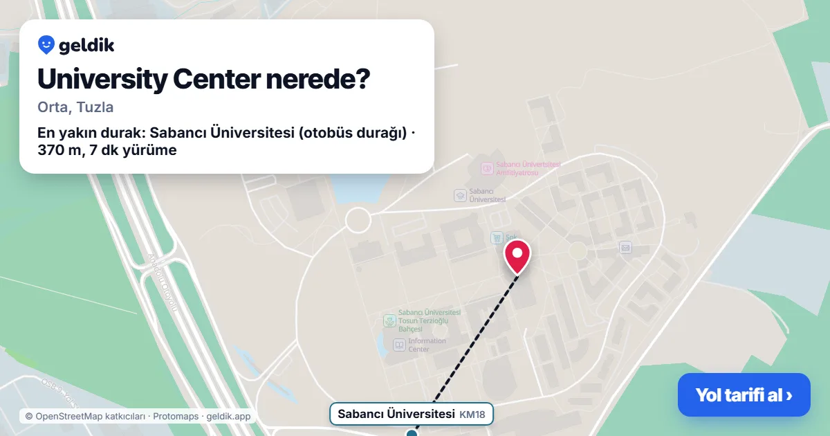 University Center nerede: haritada konumu ve en yakın duraklar, yürüme süreleriyle