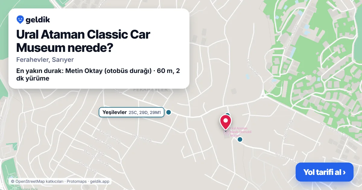 Ural Ataman Classic Car Museum nerede: haritada konumu ve en yakın duraklar, yürüme süreleriyle