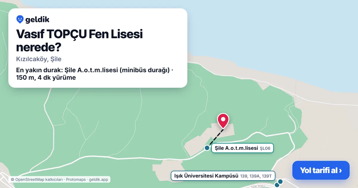 Vasıf TOPÇU Fen Lisesi nerede: haritada konumu ve en yakın duraklar, yürüme süreleriyle
