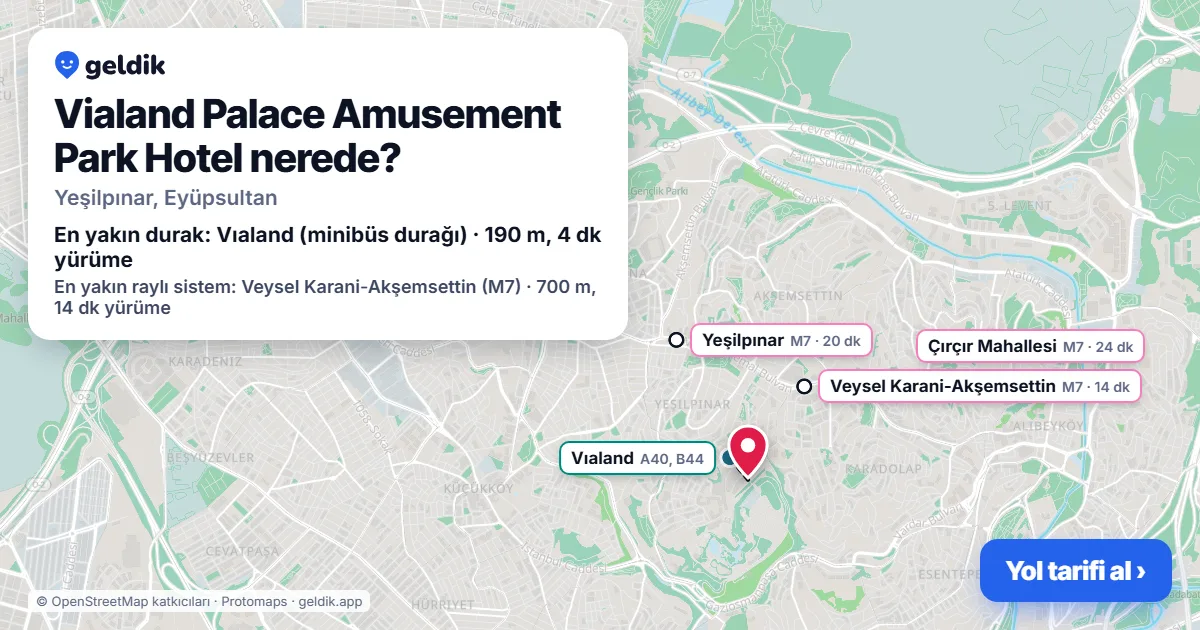 Vialand Palace Amusement Park Hotel nerede: haritada konumu ve en yakın duraklar, yürüme süreleriyle
