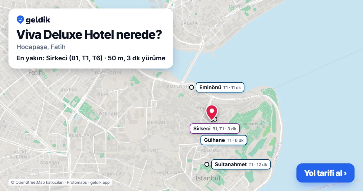 Viva Deluxe Hotel nerede: haritada konumu ve en yakın duraklar, yürüme süreleriyle