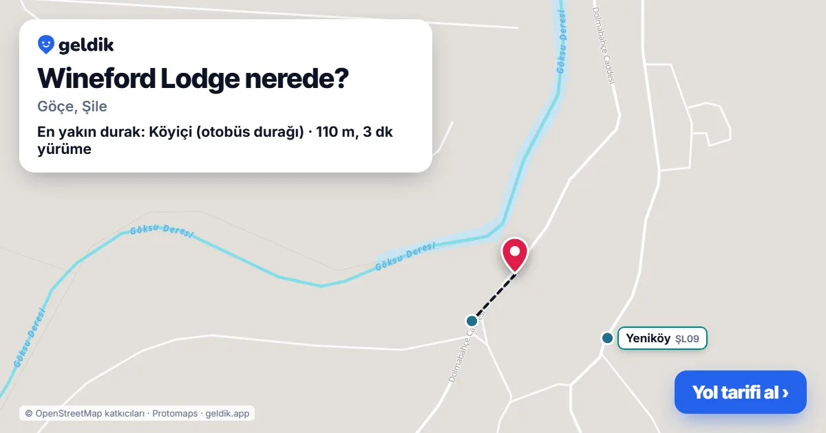 Wineford Lodge nerede: haritada konumu ve en yakın duraklar, yürüme süreleriyle