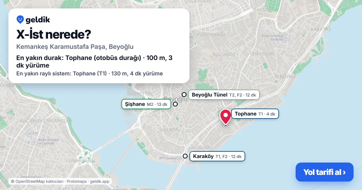 X-İst nerede: haritada konumu ve en yakın duraklar, yürüme süreleriyle