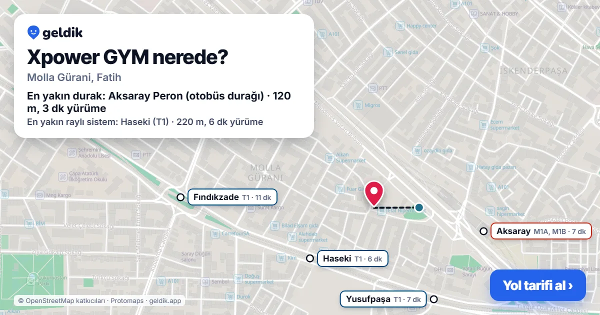 Where is Xpower GYM: map with its location and the nearest stops, with walking times