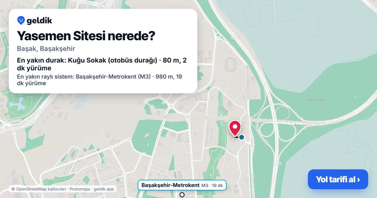 Yasemen Sitesi nerede: haritada konumu ve en yakın duraklar, yürüme süreleriyle
