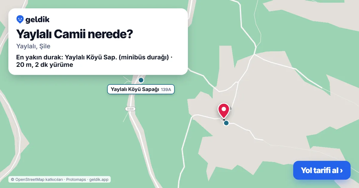 Where is Yaylalı Camii: map with its location and the nearest stops, with walking times