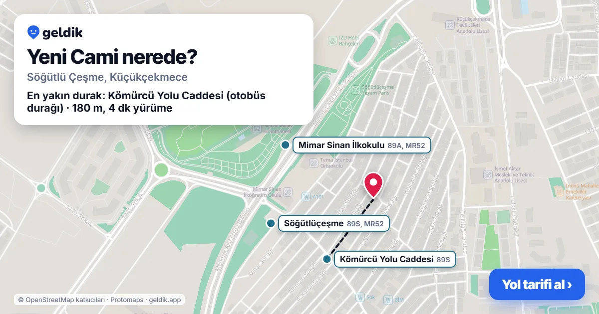 Yeni Cami nerede: haritada konumu ve en yakın duraklar, yürüme süreleriyle