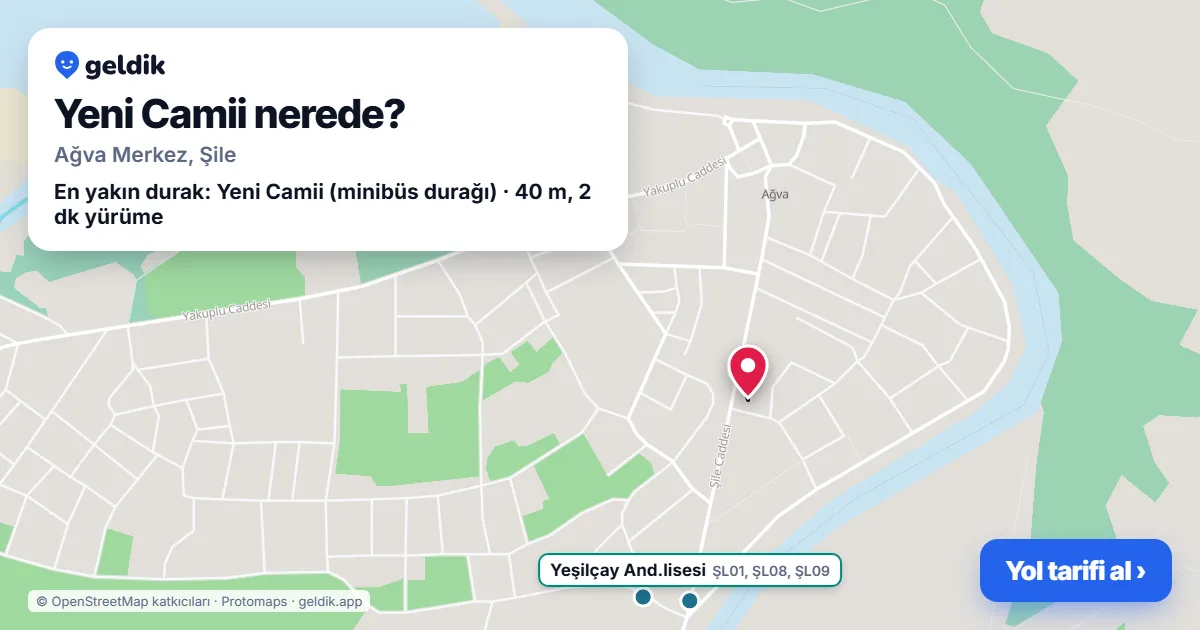 Where is Yeni Camii: map with its location and the nearest stops, with walking times