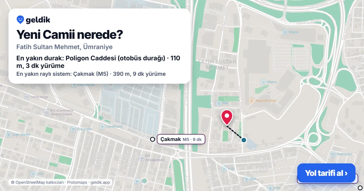 Yeni Camii nerede: haritada konumu ve en yakın duraklar, yürüme süreleriyle