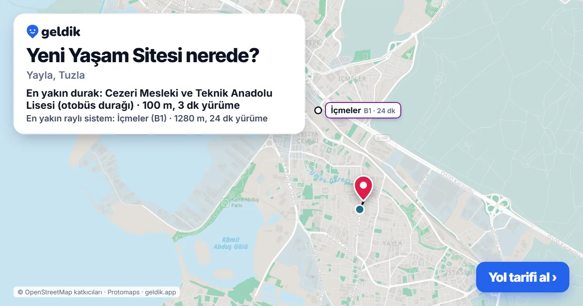 Yeni Yaşam Sitesi nerede: haritada konumu ve en yakın duraklar, yürüme süreleriyle