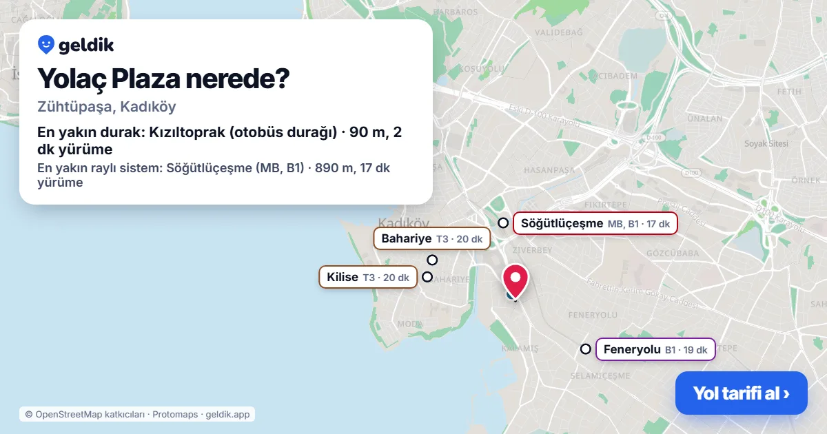 Yolaç Plaza nerede: haritada konumu ve en yakın duraklar, yürüme süreleriyle