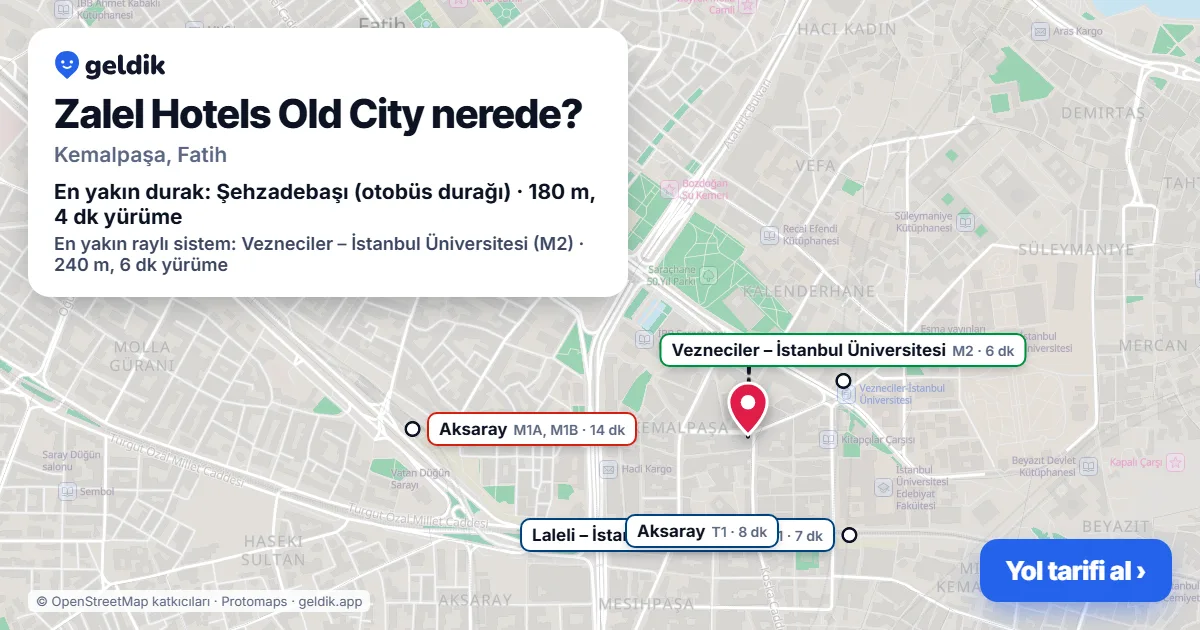 Zalel Hotels Old City nerede: haritada konumu ve en yakın duraklar, yürüme süreleriyle