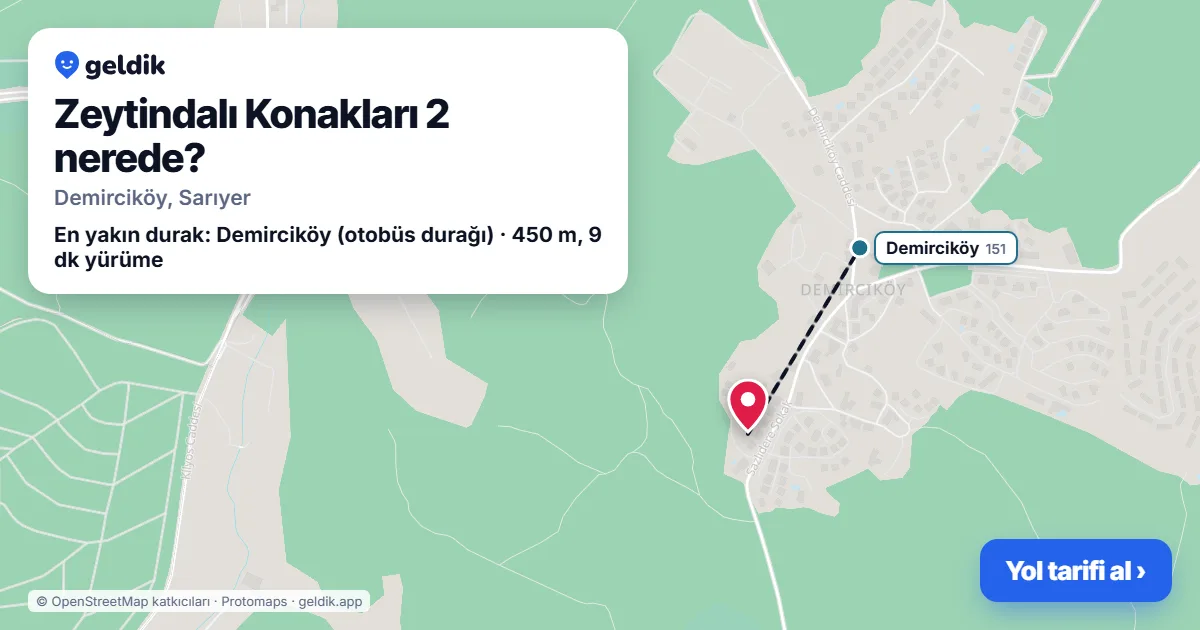 Zeytindalı Konakları 2 nerede: haritada konumu ve en yakın duraklar, yürüme süreleriyle