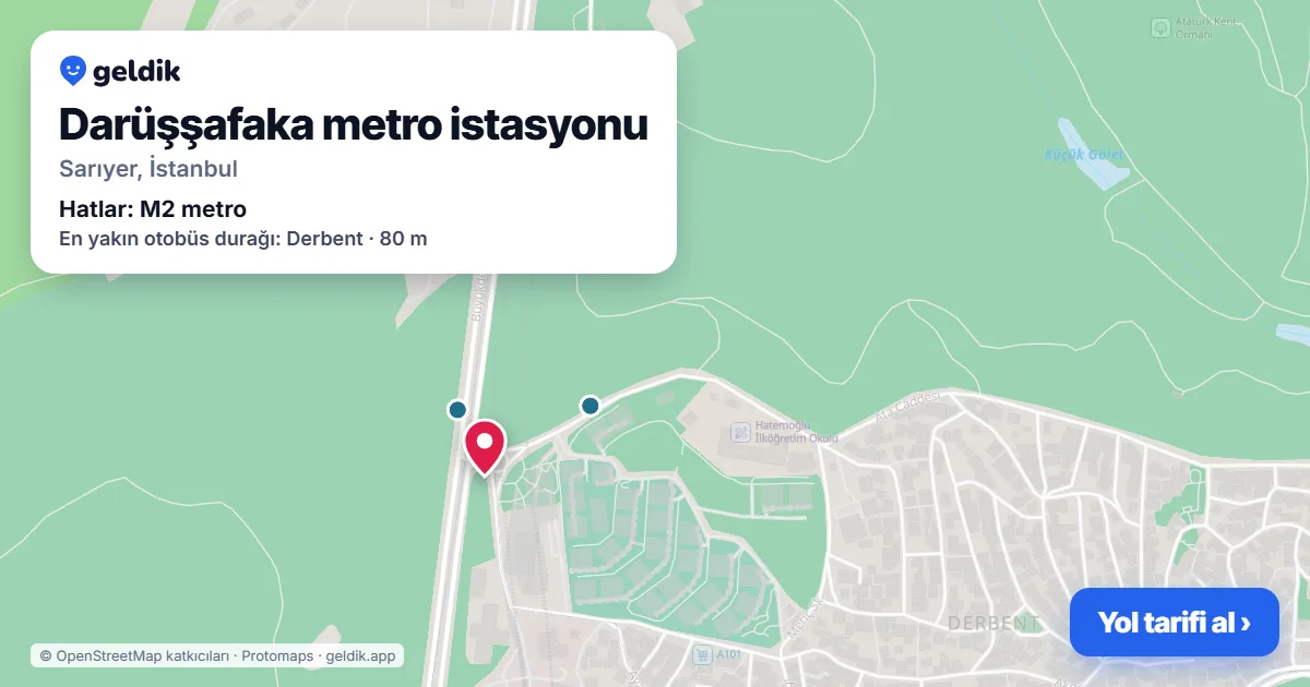 Darüşşafaka metro istasyonu haritada: konumu, yakındaki istasyonlar ve otobüs durakları