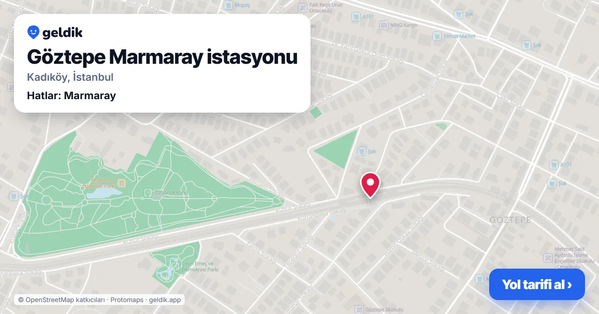 Göztepe Marmaray istasyonu haritada: konumu, yakındaki istasyonlar ve otobüs durakları