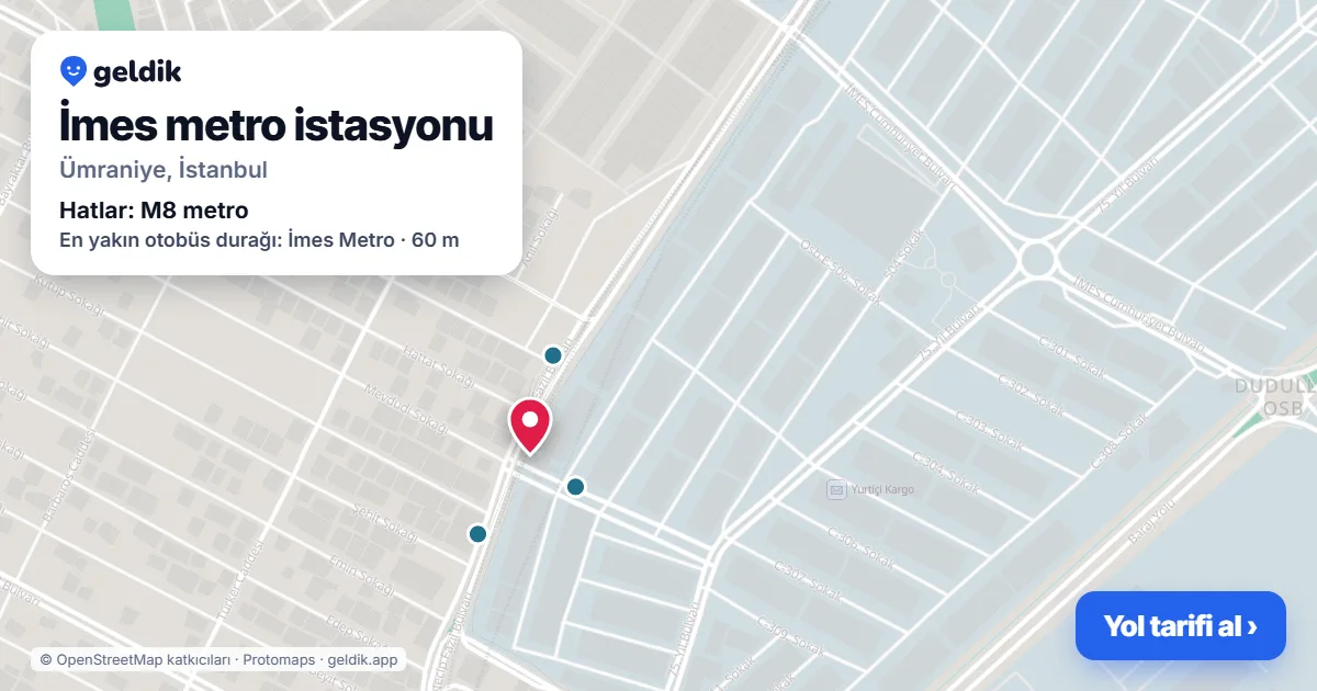İmes metro istasyonu haritada: konumu, yakındaki istasyonlar ve otobüs durakları