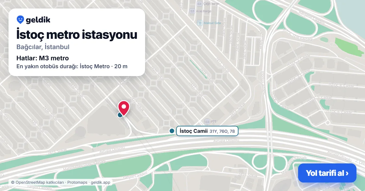 İstoç metro istasyonu haritada: konumu, yakındaki istasyonlar ve otobüs durakları